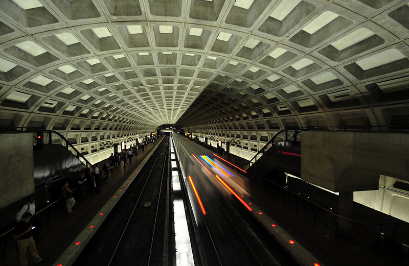 A train departing from the McPherson Square Metro station. Photo from Wikipedia.